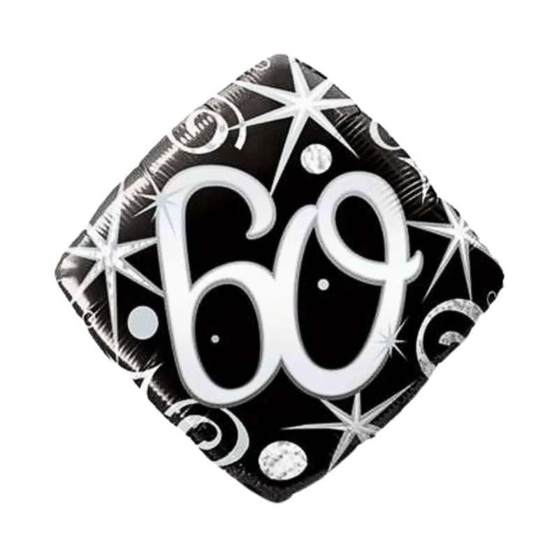 Geburtstagsballon "60" Happy Birthday Sparkles