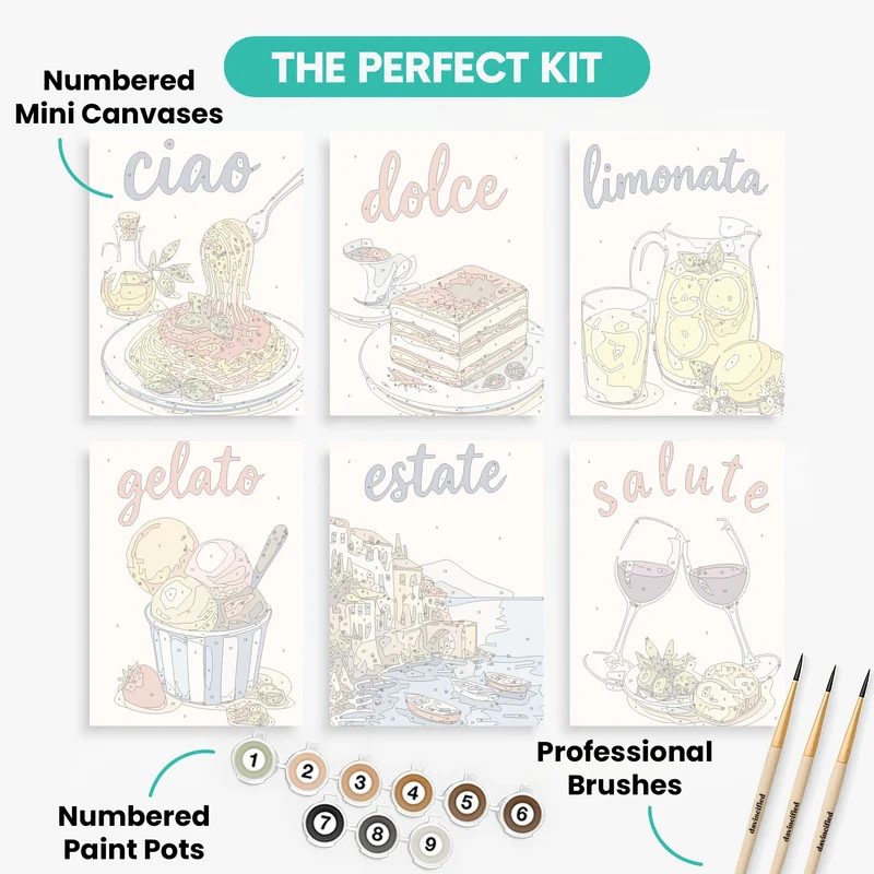 Italian Cucina - Mini Paint by Numbers Set