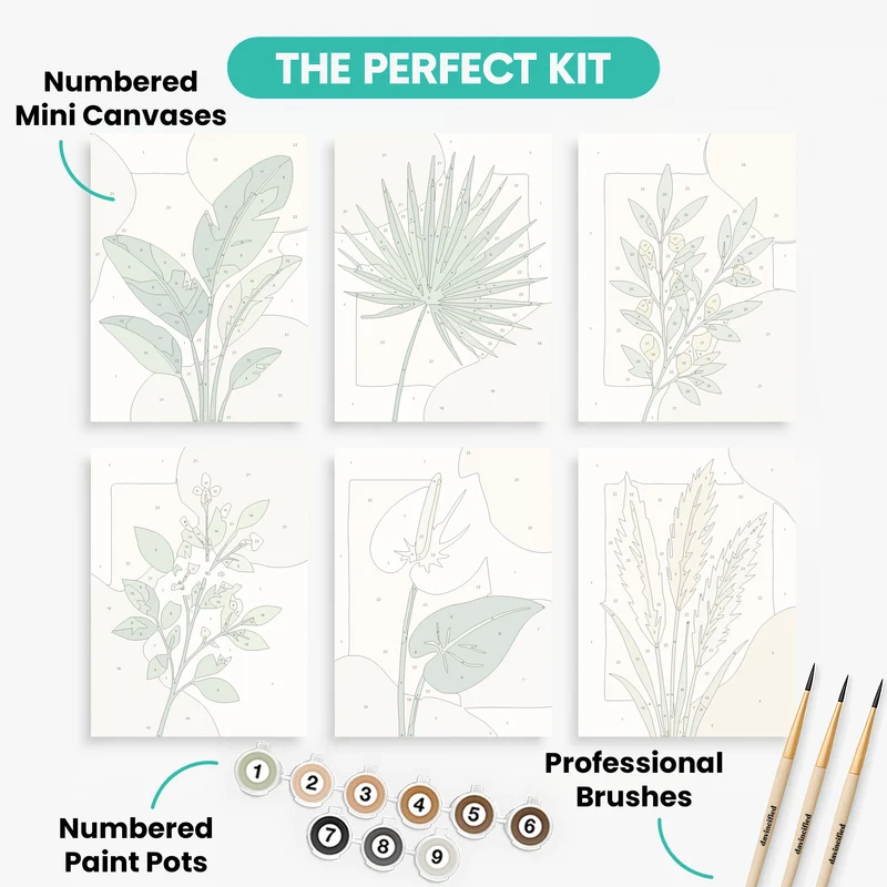 Botanical Elegance - Mini Paint by Numbers Set