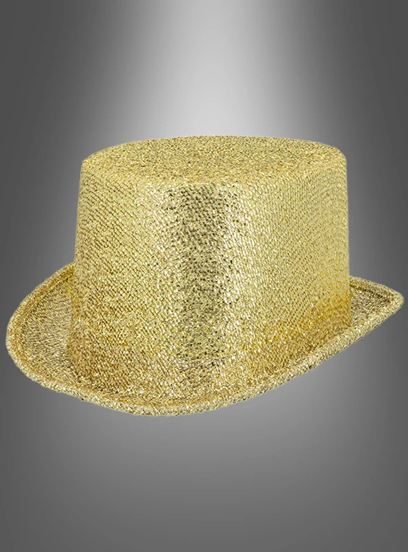 Glitzer Zylinder Hut silber oder gold