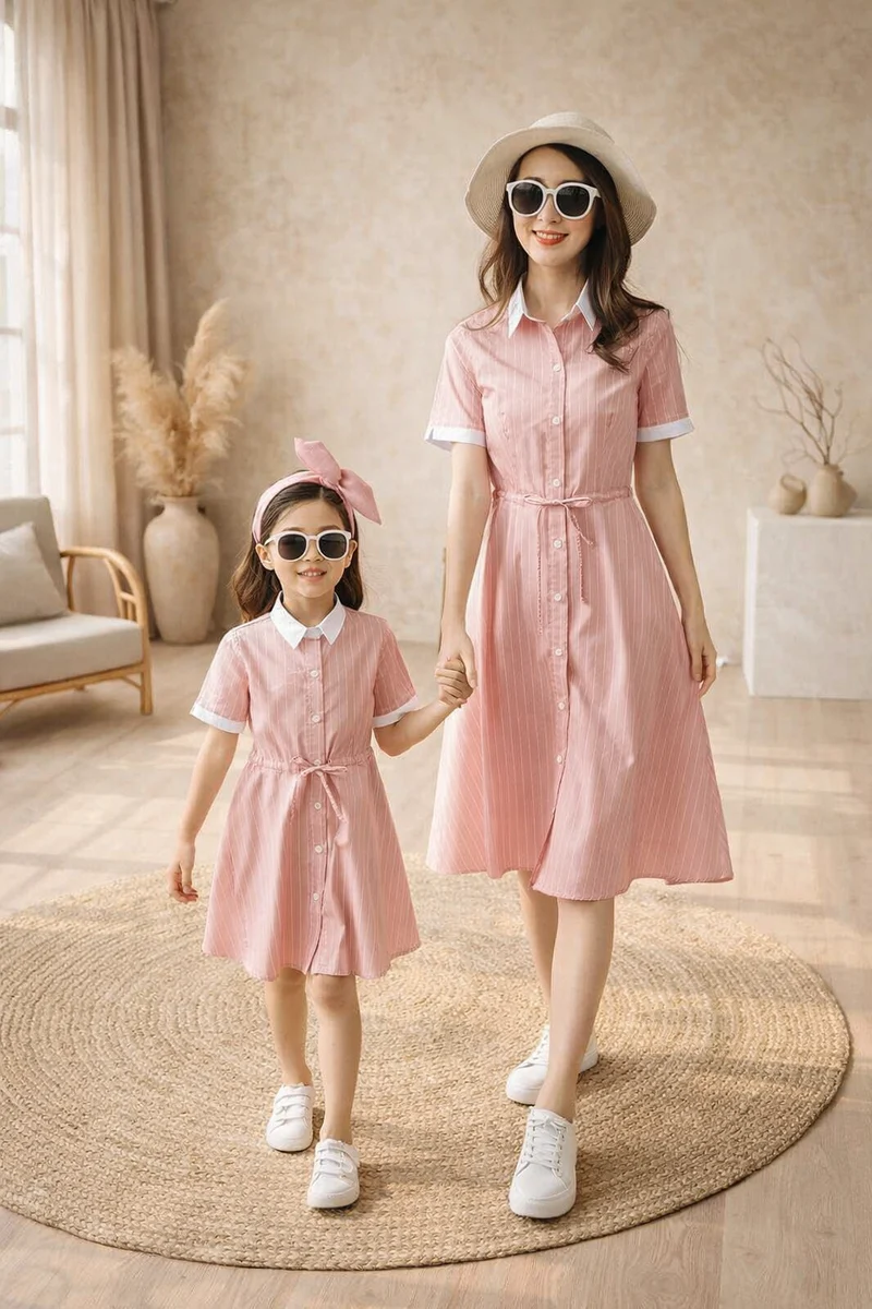 Mother Daughter Twinning Traditional Dresses