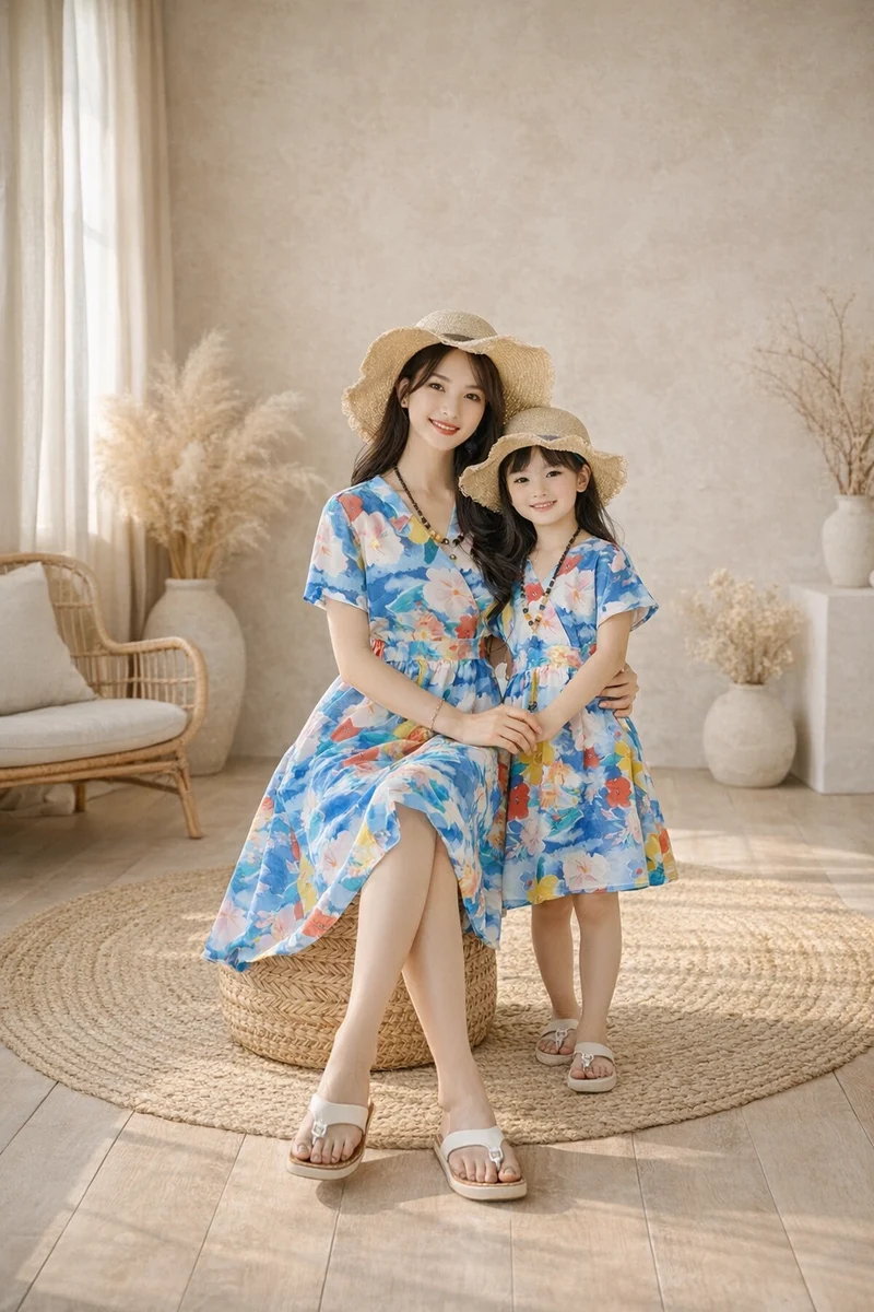 Mother And Daughter Twinning Dress