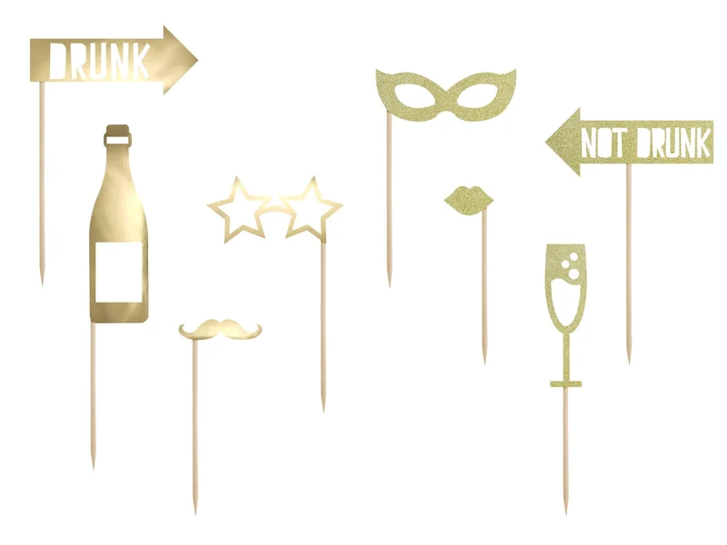 Photo Booth Props Gold