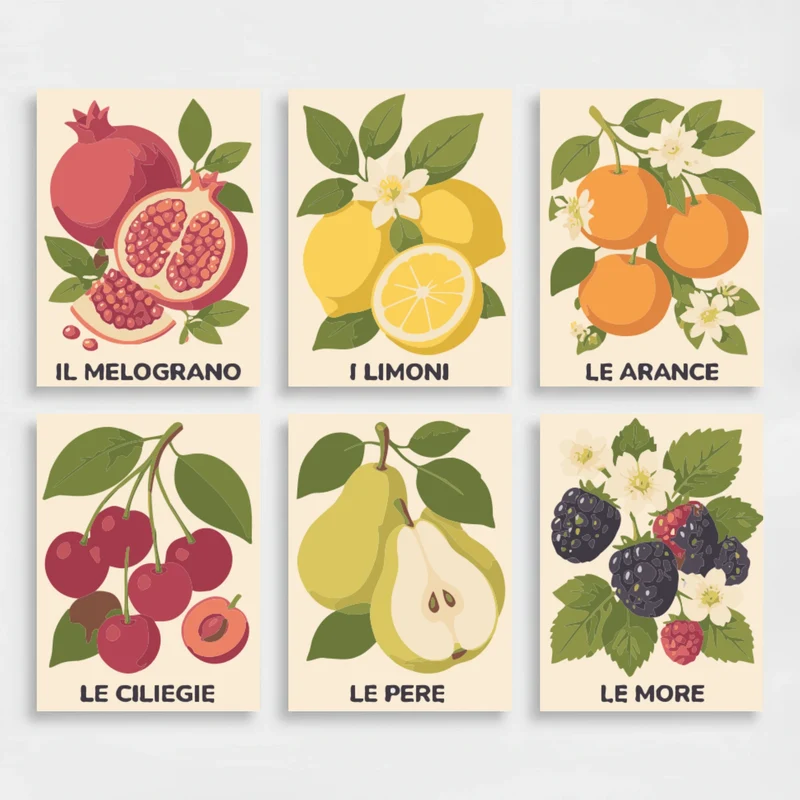 Italian Fruit Garden - Mini Paint by Numbers Set