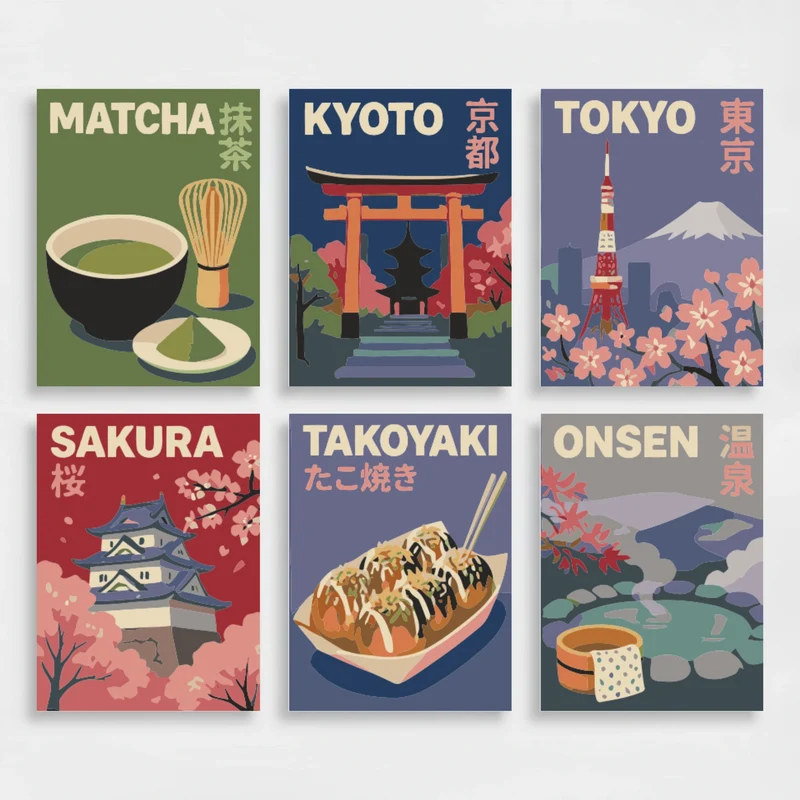 Japan Travel - Mini Paint by Numbers Set