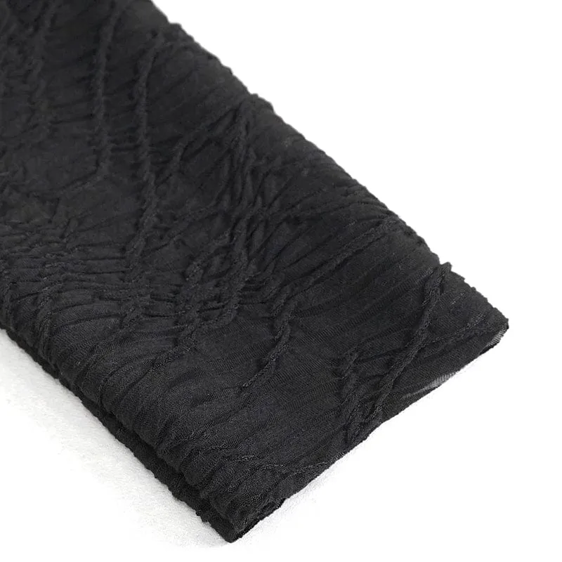 Damen-Gothic-Hemd mit Trägern und Ausschnitten aus Mesh-Spleiß