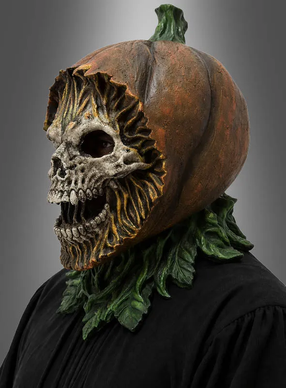 Gruselige Kürbis Maske aus Latex