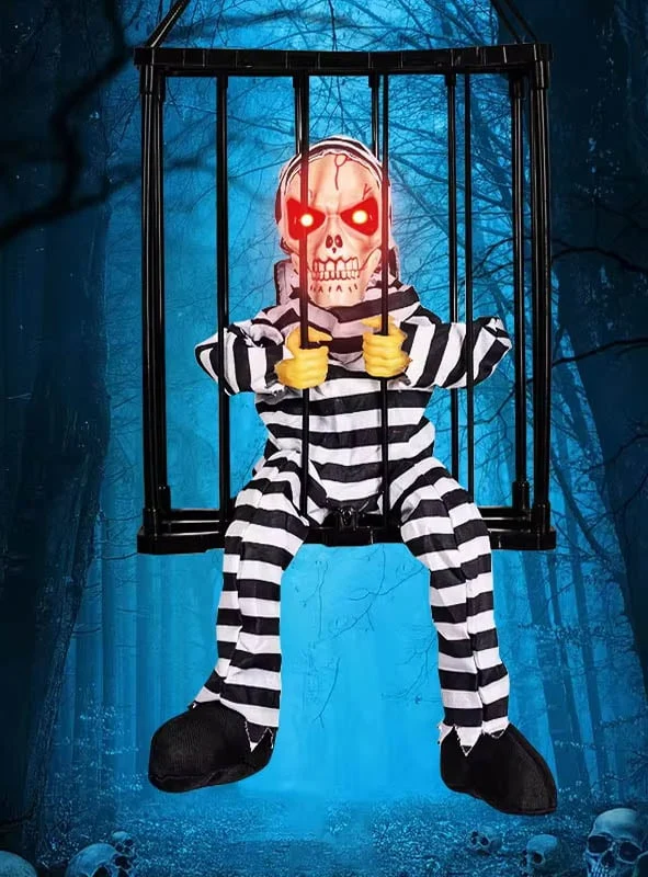 Animierte Halloween Figuren im Käfig