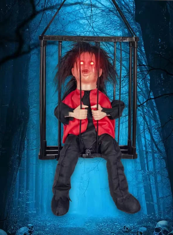 Animierte Halloween Figuren im Käfig