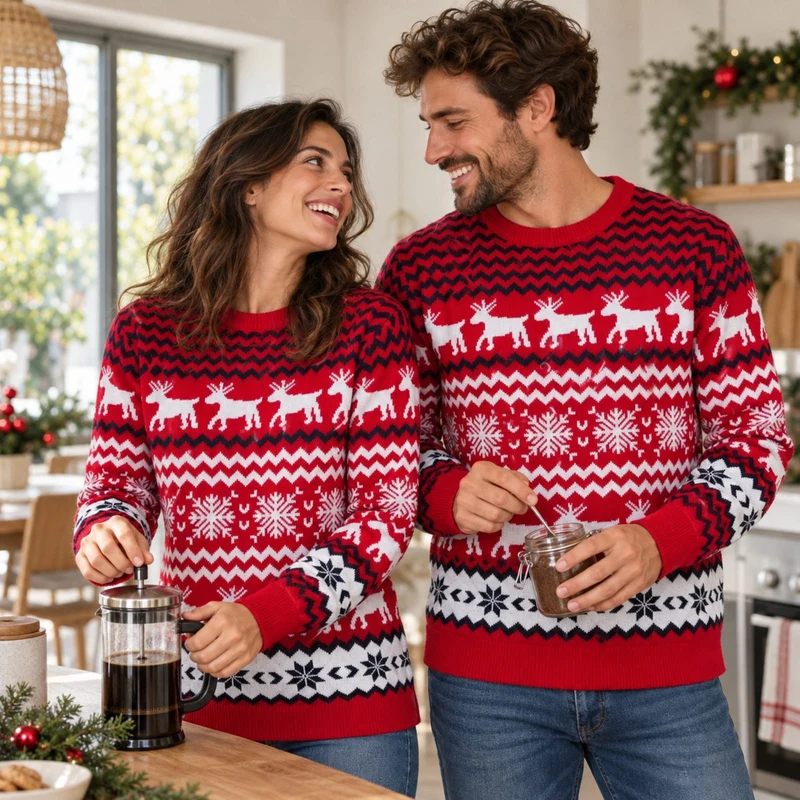 Pull Noel Couple Assorti
