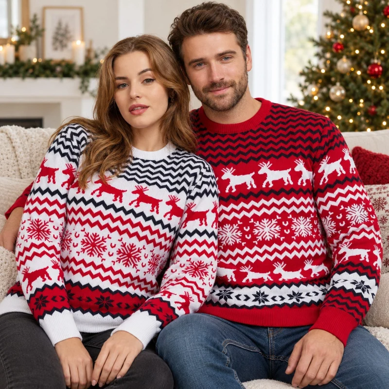 Pull Noel Couple Assorti