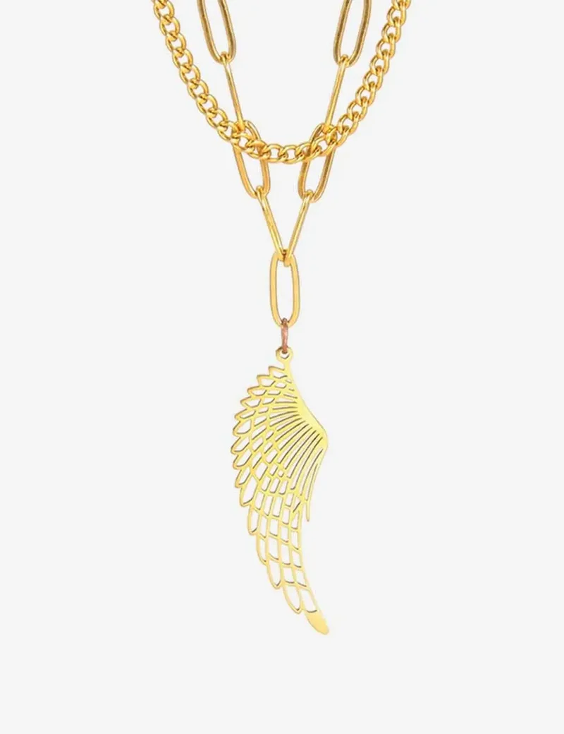 Collier De Couple Aile d'Ange (En Duo)
