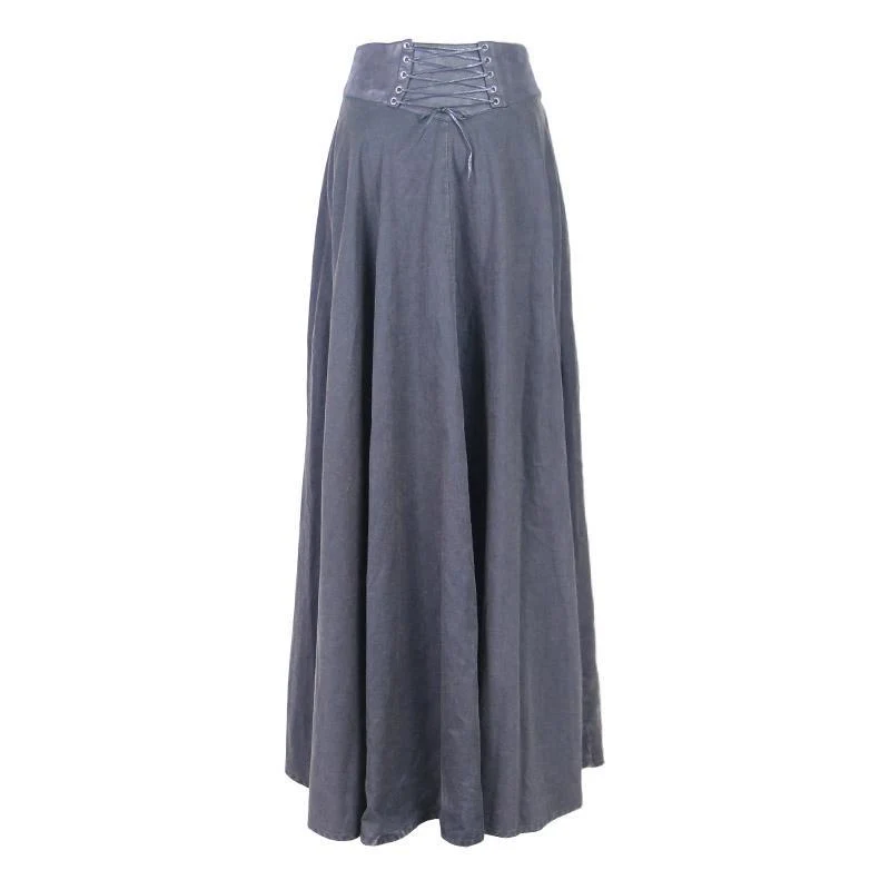 Damen Vintage Regenschirm Rock mit Leder Bund