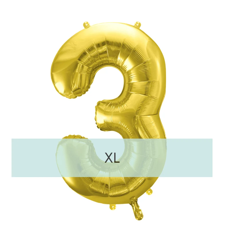 Zahlen Ballon 3 XL Gold