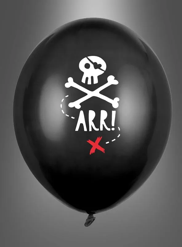 Schwarze Luftballons mit Totenkopf 30cm