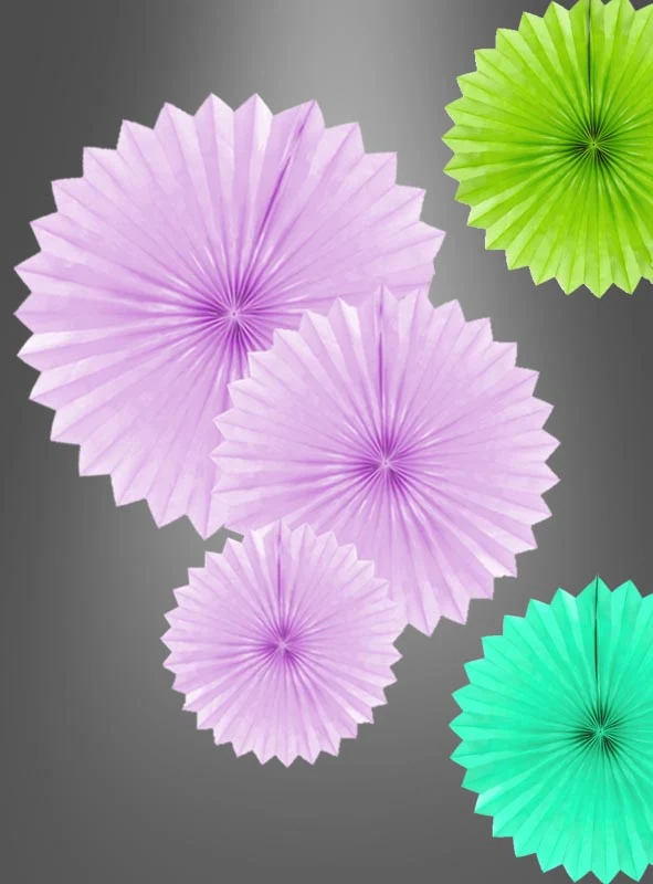 3 Papierfächer Party Deko 20-40 cm