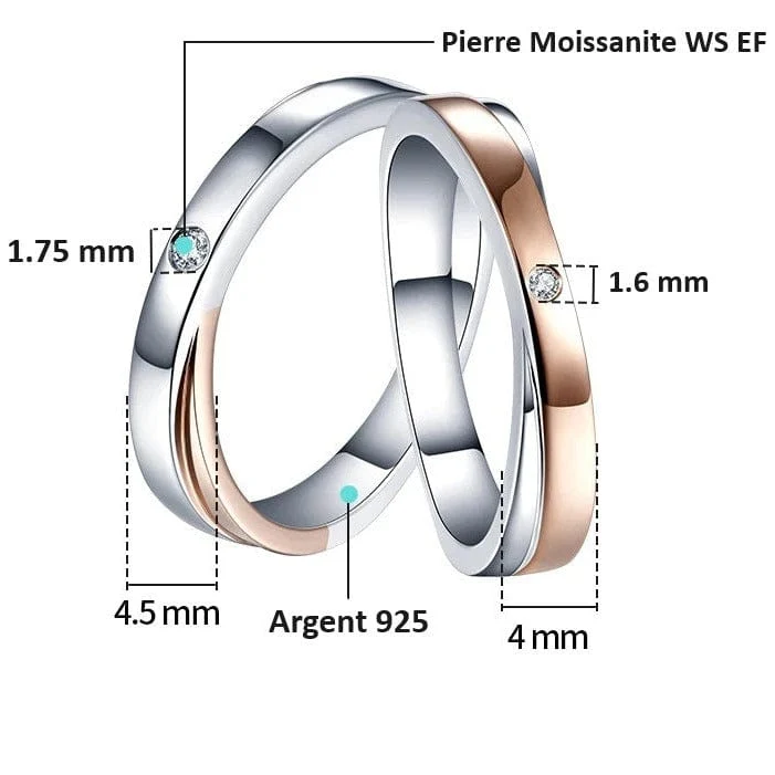Trauring Moissanit Silber