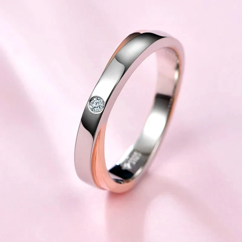 Trauring Moissanit Silber