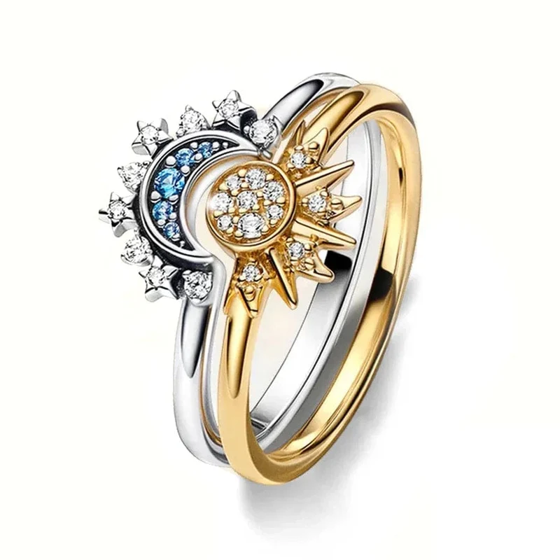 Ring Mond Und Sonne Gold Silber