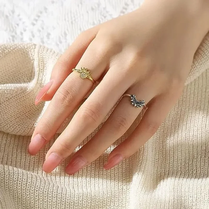 Ring Mond Und Sonne Gold Silber