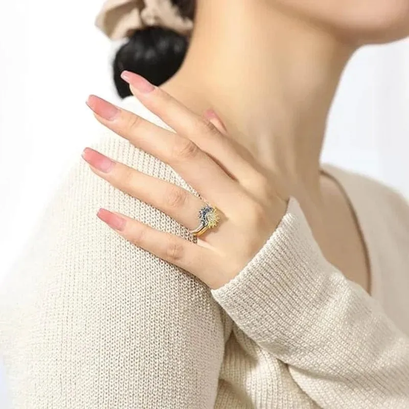 Ring Mond Und Sonne Gold Silber