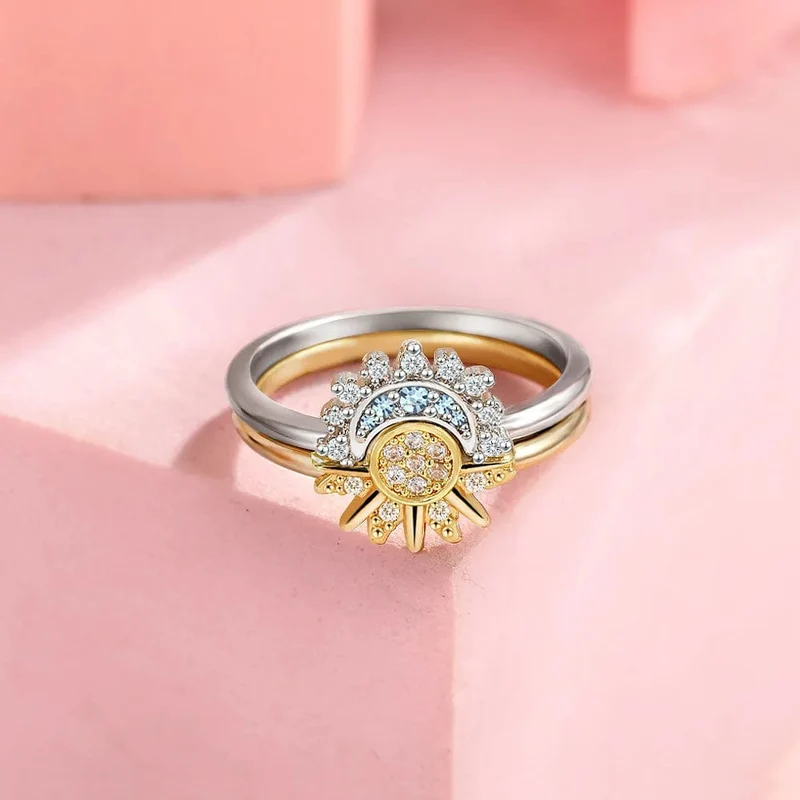 Ring Mond Und Sonne Gold Silber