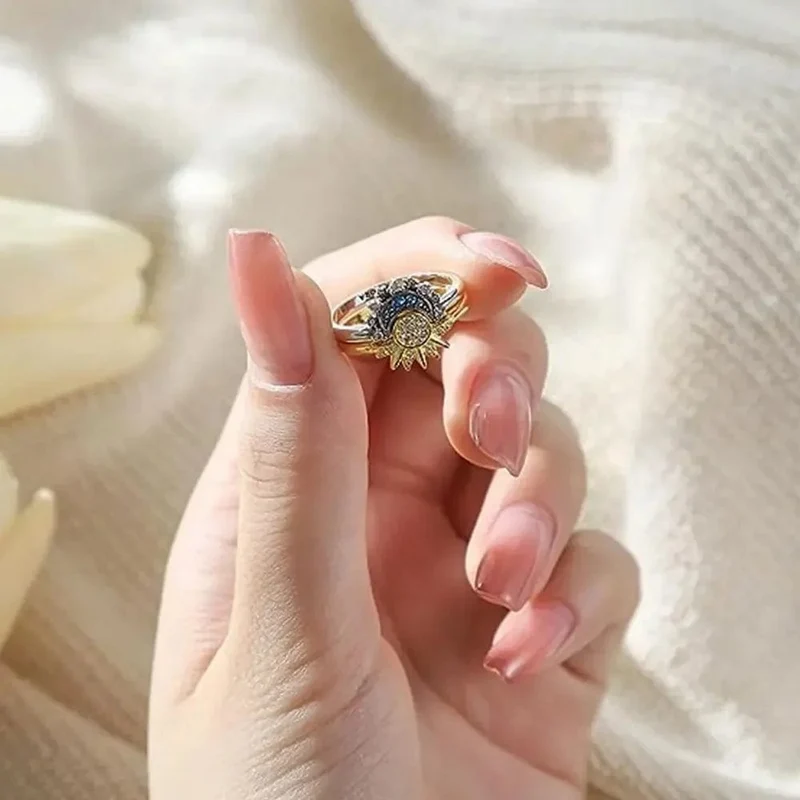 Ring Mond Und Sonne Gold Silber