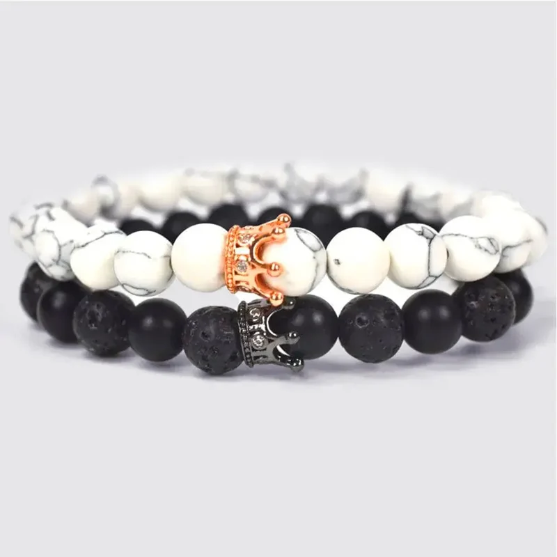 bracelet couple noir et blanc