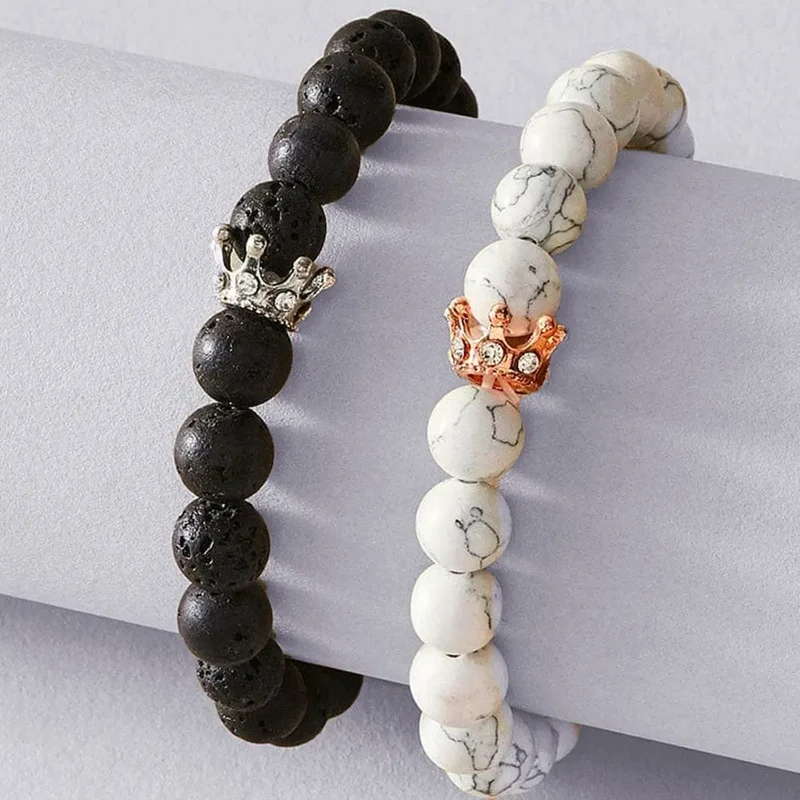 bracelet couple noir et blanc