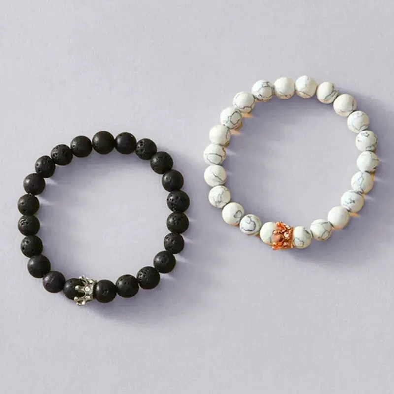 bracelet couple noir et blanc