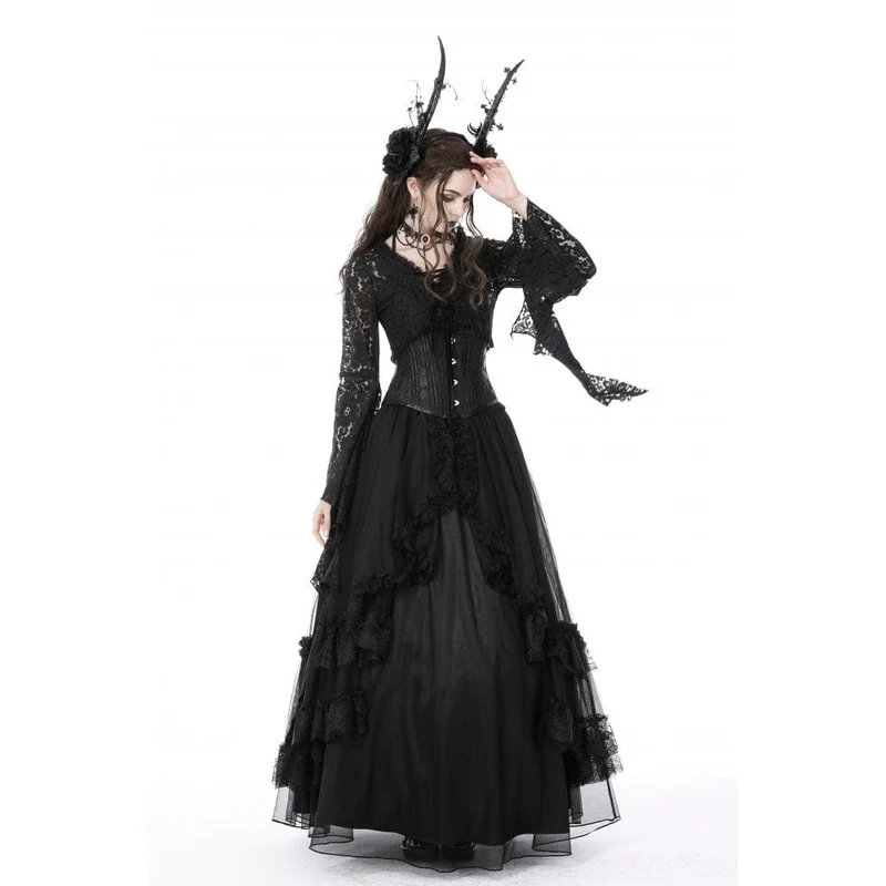 Gothic gekräuselter Lagenrock für Damen