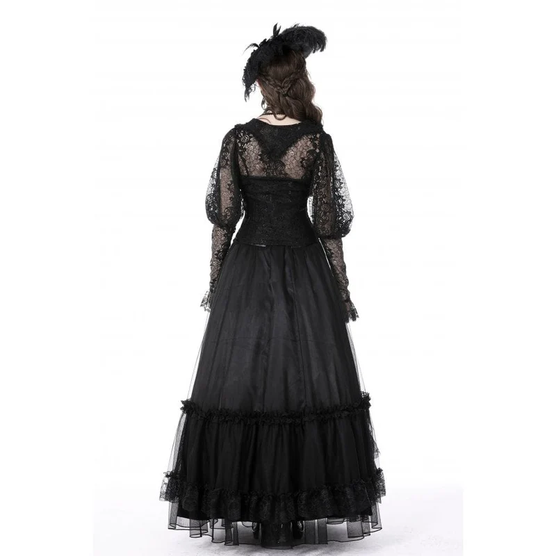 Gothic gekräuselter Lagenrock für Damen