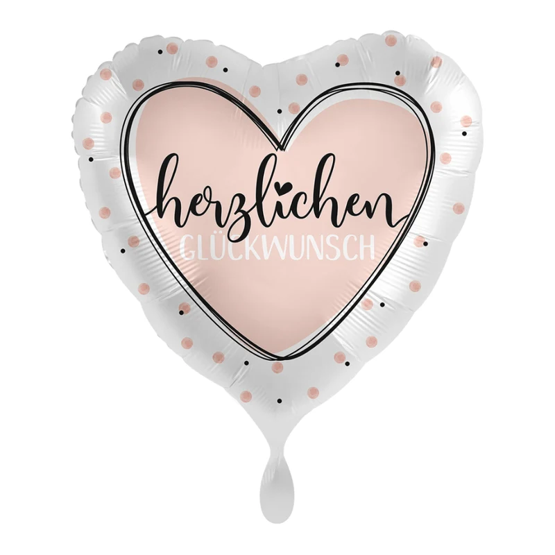 Heliumballon-Geschenk "Herzlichen Glückwunsch" Roségold