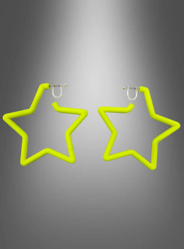 Stern Clip Ohrringe Neon