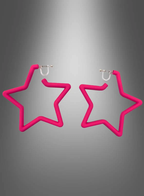 Stern Clip Ohrringe Neon