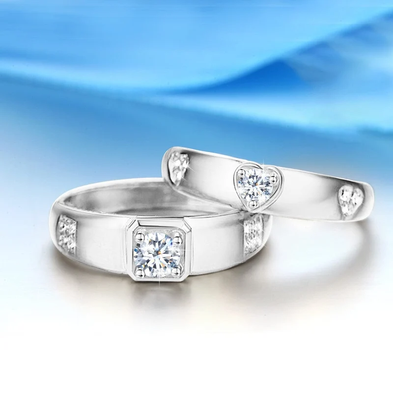 Moissanit Ring Silber Gold