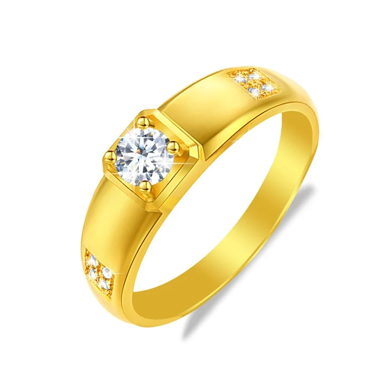 Moissanit Ring Silber Gold