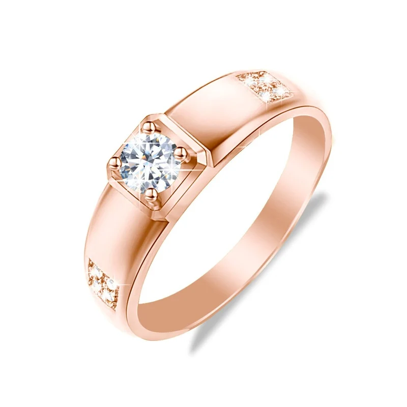 Moissanit Ring Silber Gold