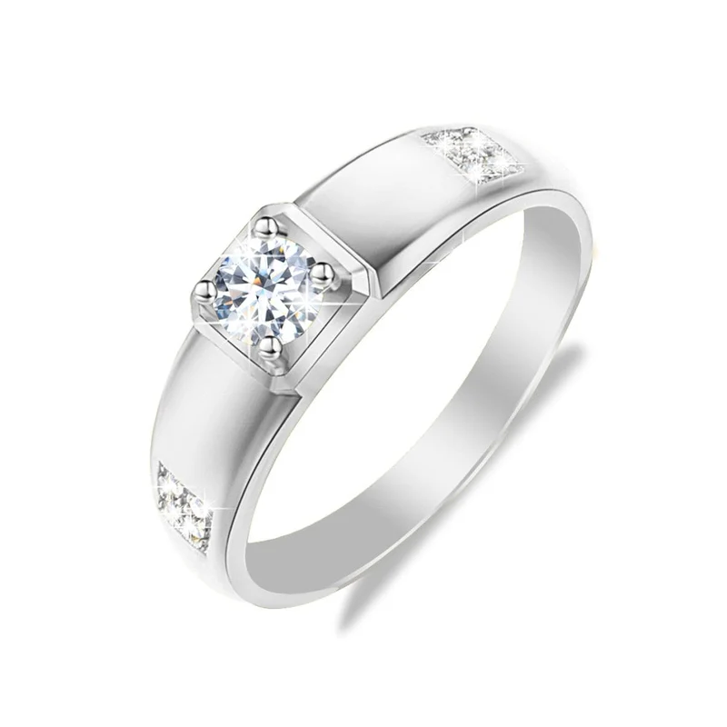 Moissanit Ring Silber Gold