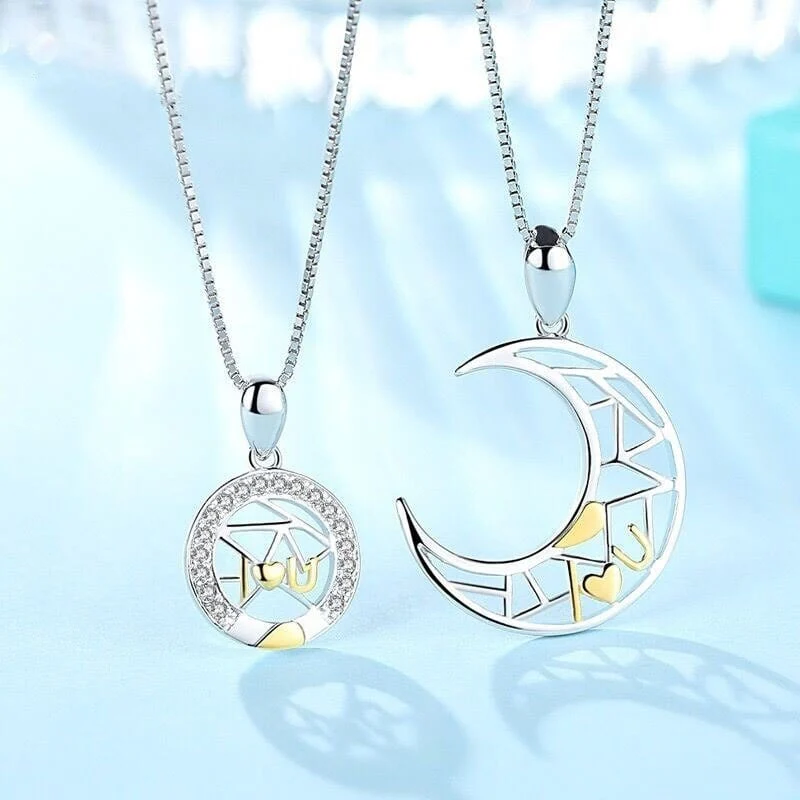 Mond Sonne Freundschaft Halskette