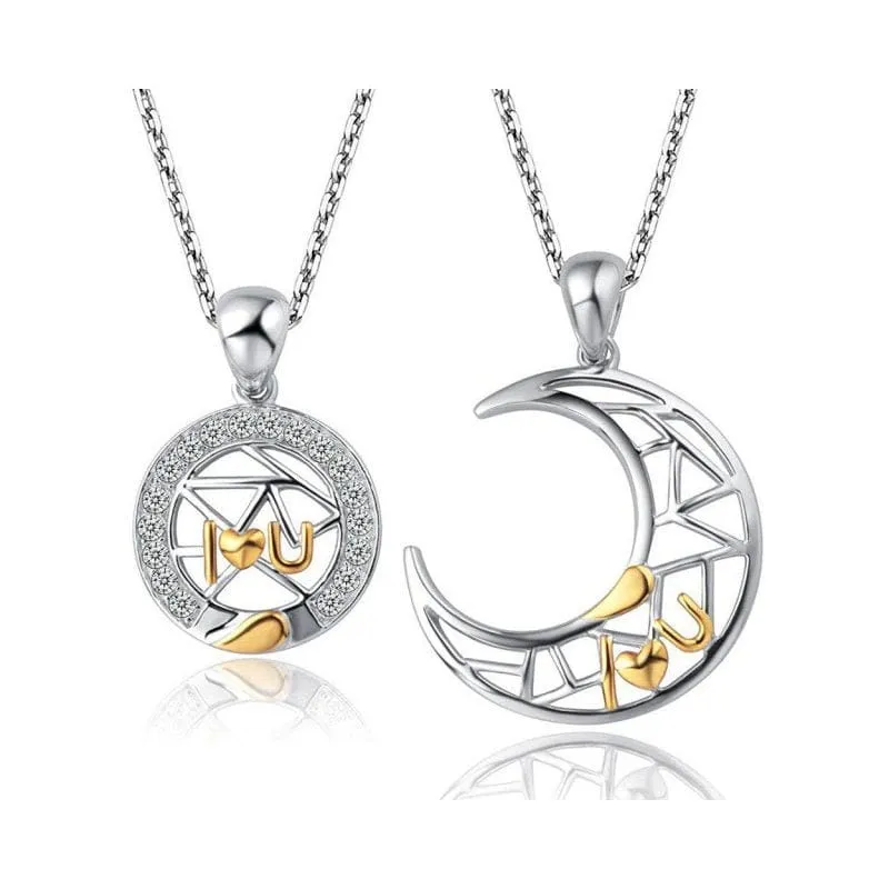 Mond Sonne Freundschaft Halskette