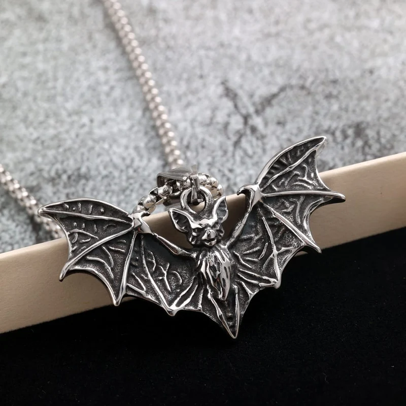 Punk-Fledermaus-Anhänger-Halskette für Herren