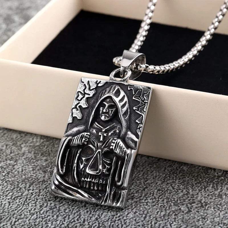 Punk-Totenkopf-Halskette für Herren
