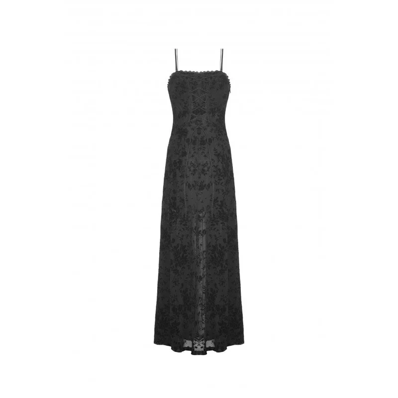 Damen-Hochzeitskleid im Gothic-Stil mit tiefem Ausschnitt und Blumenmuster