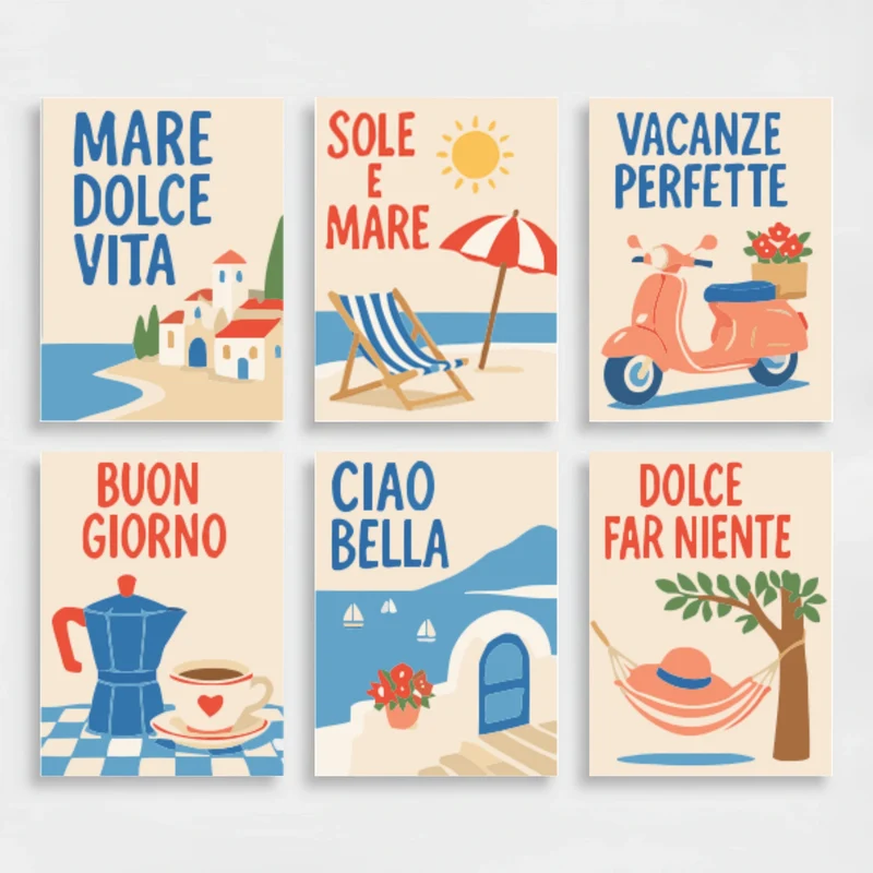 Italian Summer Sayings - Mini Paint by Numbers Set