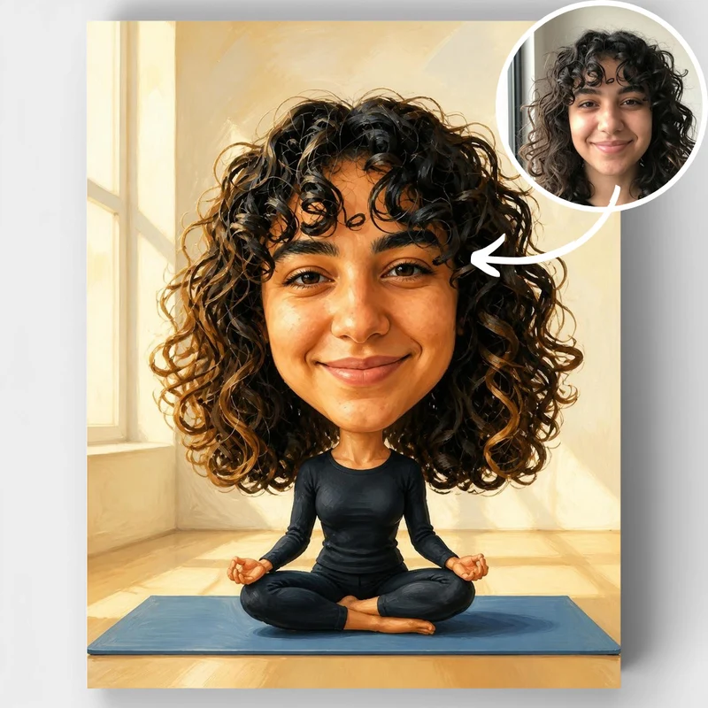 Yoga Pose Bobblehead - Custom Paint by Numbers Kit