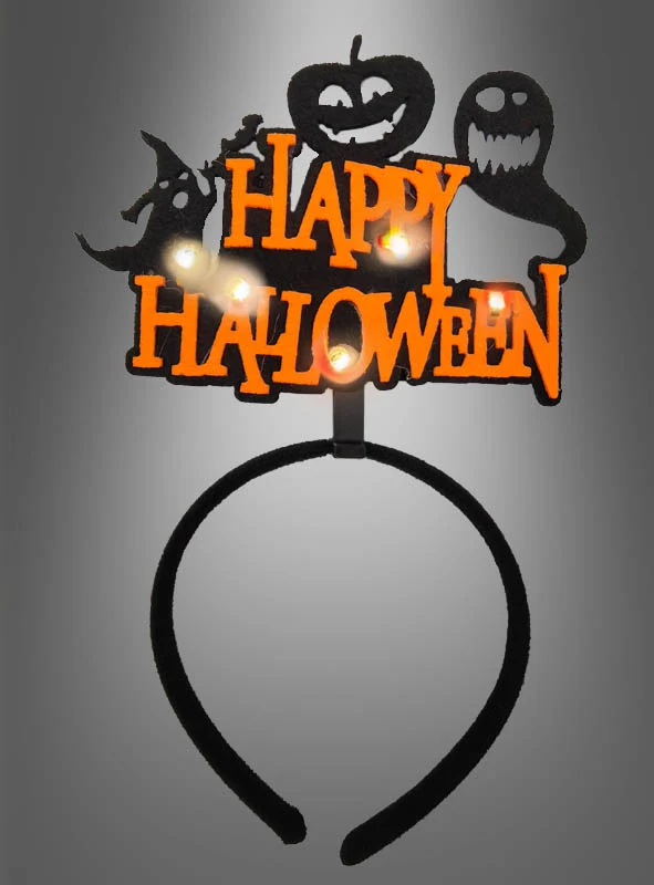 Happy Halloween Haarreif mit Licht