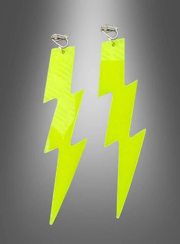 80er Clip Ohrringe Neon Blitz oder Sterne