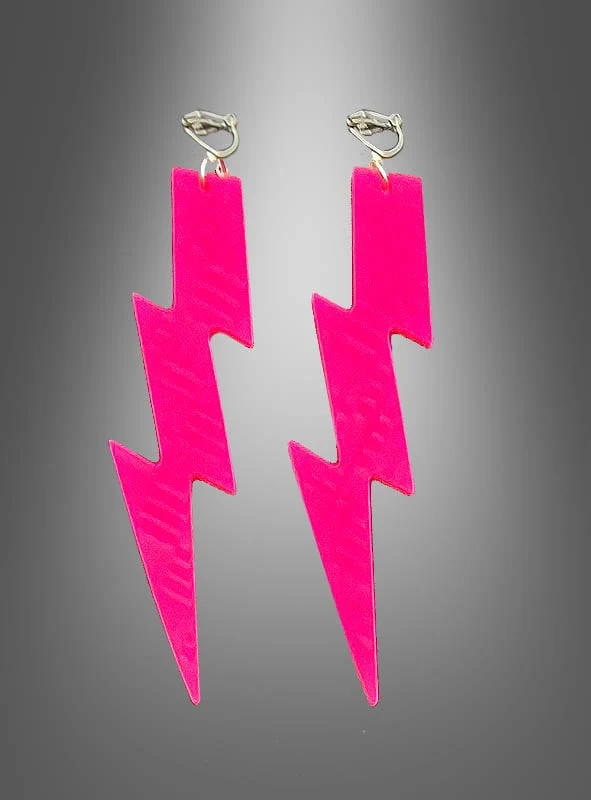 80er Clip Ohrringe Neon Blitz oder Sterne