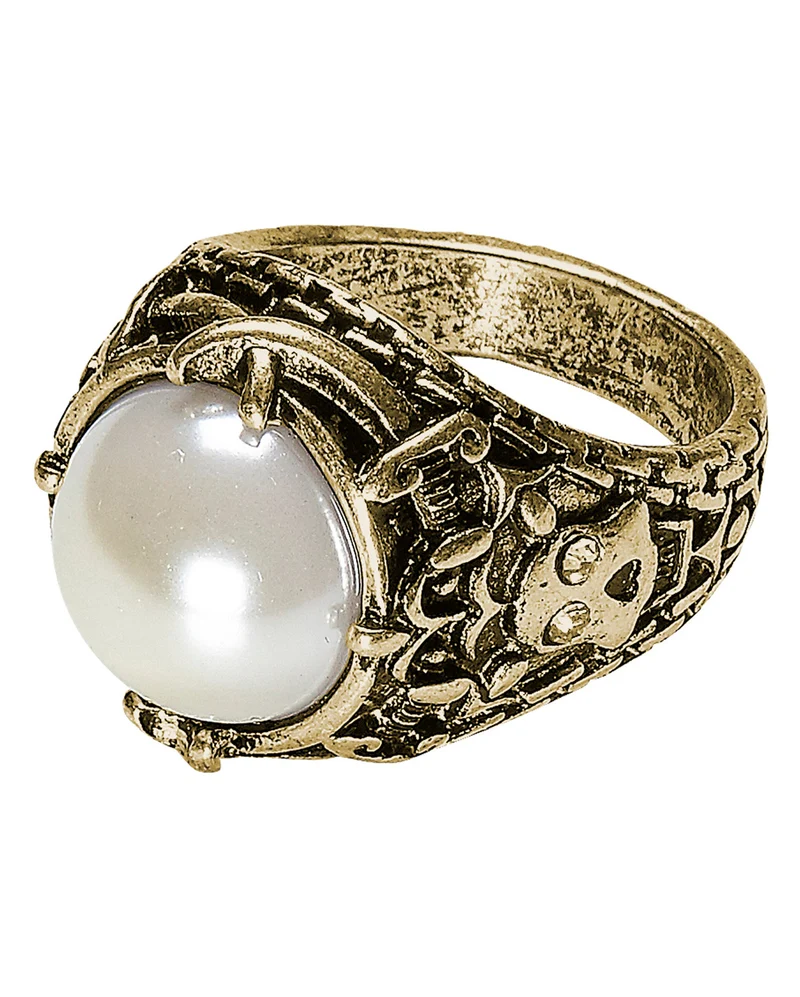 Gothic Ring mit Perle
